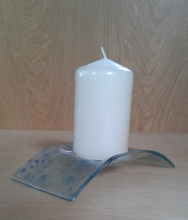 Candle Bridge. Two layers of picture glass. Both layers stenciled.